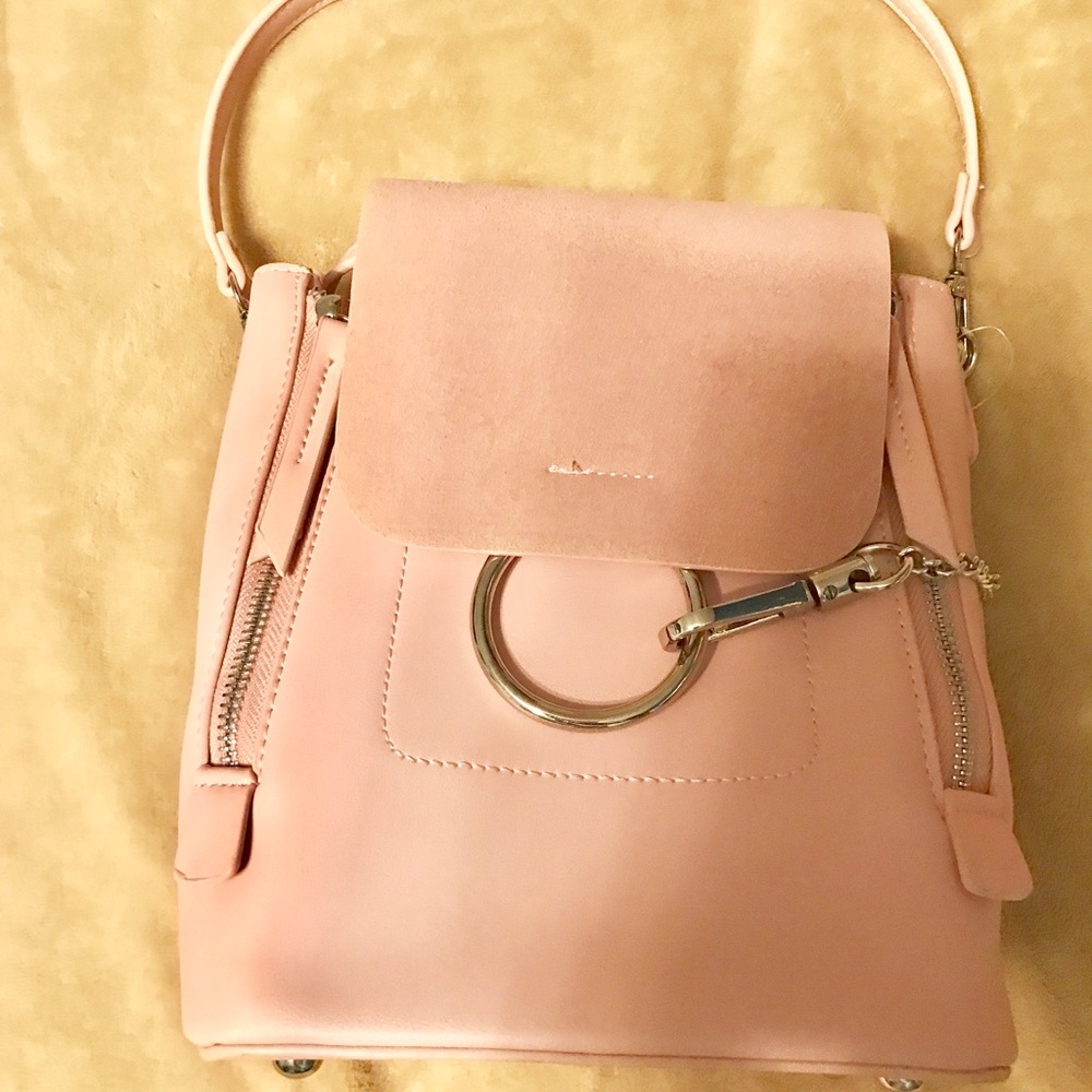 Blush pink bangle circle front flap mini b…